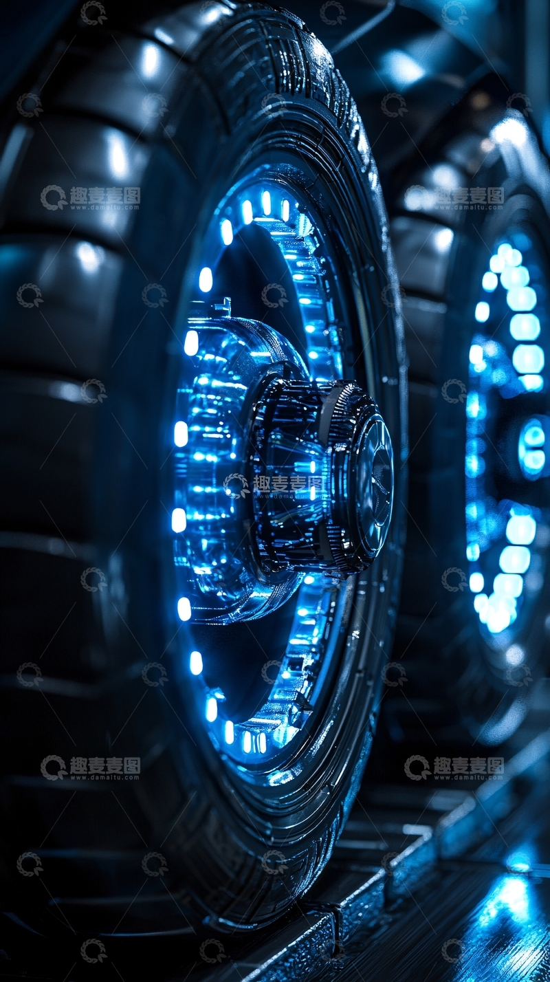 高清大图下载【趣麦麦图】-炫酷摩托车轮毂特写