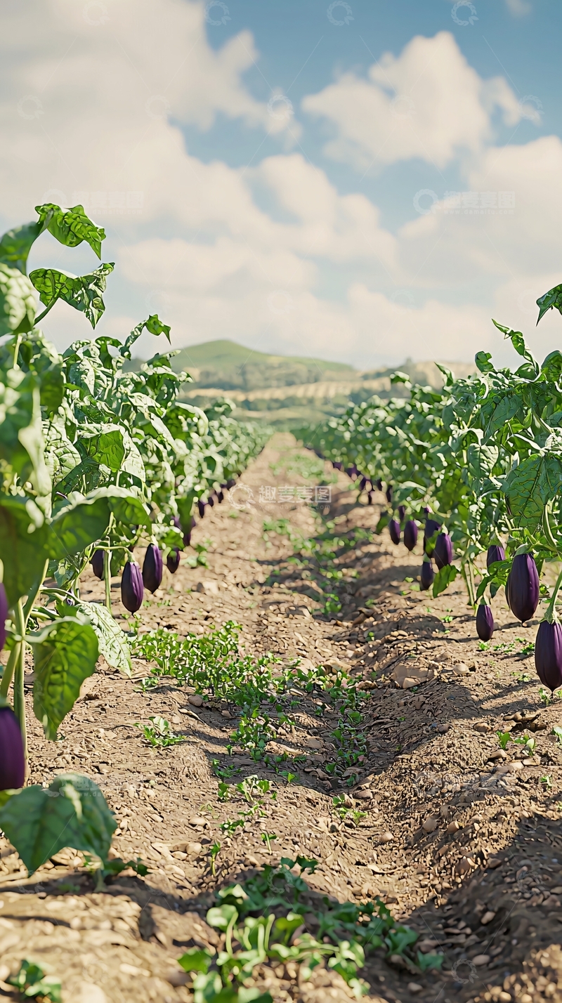 高清大图下载【趣麦麦图】茄子田