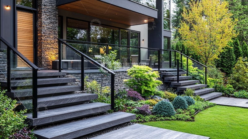 高清大图下载【趣麦麦图】现代简约别墅入口