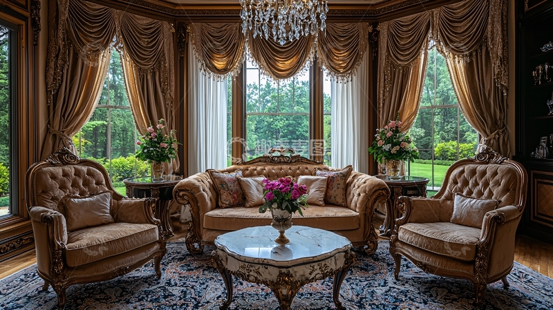 高清大图下载【趣麦麦图】奢华欧式客厅