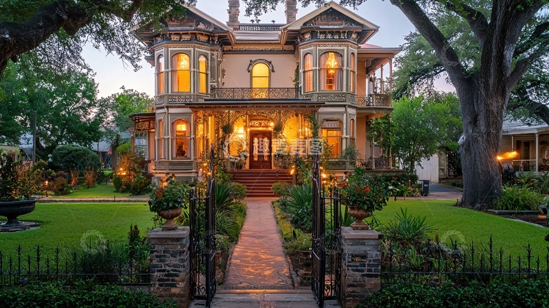 高清大图下载【趣麦麦图】夜晚豪宅夜景