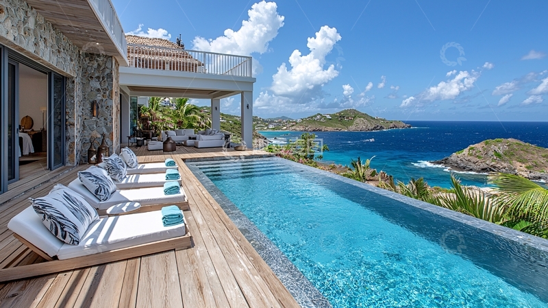 高清大图下载【趣麦麦图】海景别墅泳池度假