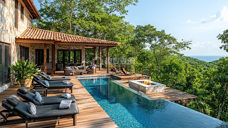 高清大图下载【趣麦麦图】山顶泳池别墅