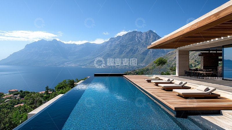 高清大图下载【趣麦麦图】海景泳池别墅