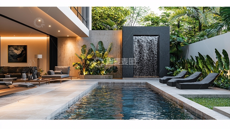 高清大图下载【趣麦麦图】现代简约别墅庭院设计