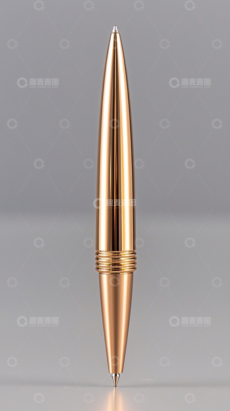 高清大图下载【趣麦麦图】金色子弹头造型钢笔