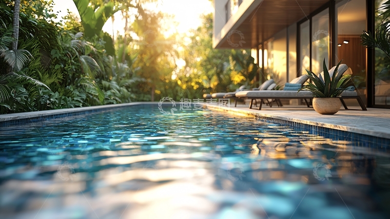 高清大图下载【趣麦麦图】豪华别墅泳池