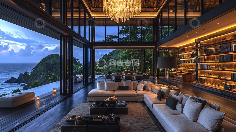高清大图下载【趣麦麦图】豪华海景别墅内景