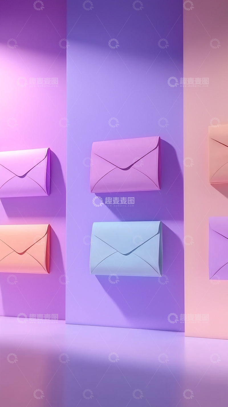 高清大图下载【趣麦麦图】彩色信封墙