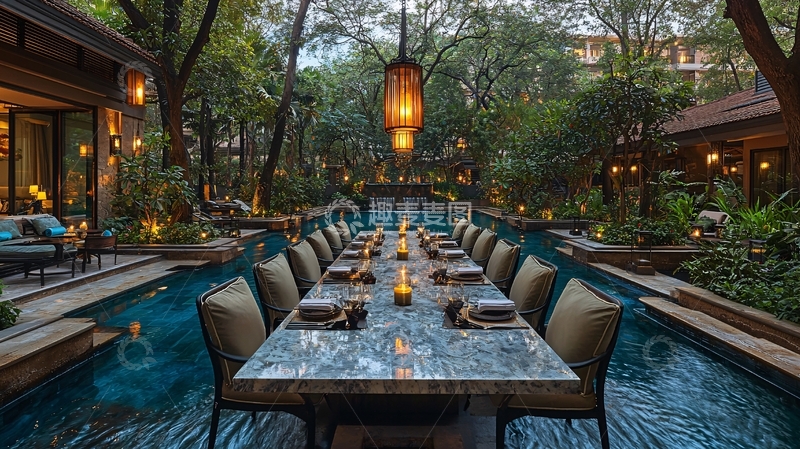 高清大图下载【趣麦麦图】水上餐桌