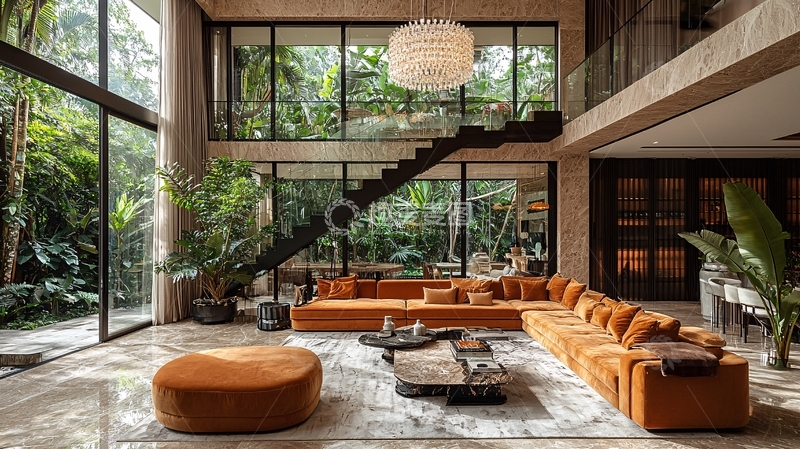 高清大图下载【趣麦麦图】现代别墅客厅室内