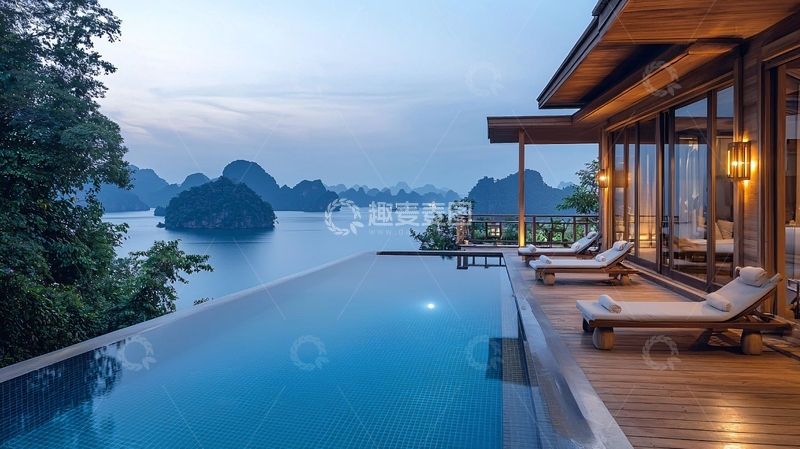 高清大图下载【趣麦麦图】海景无边泳池别墅