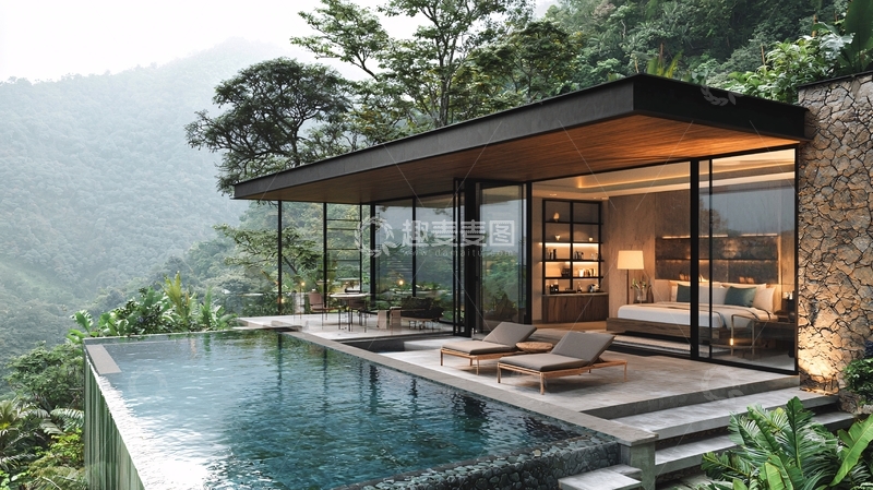 高清大图下载【趣麦麦图】山顶泳池别墅