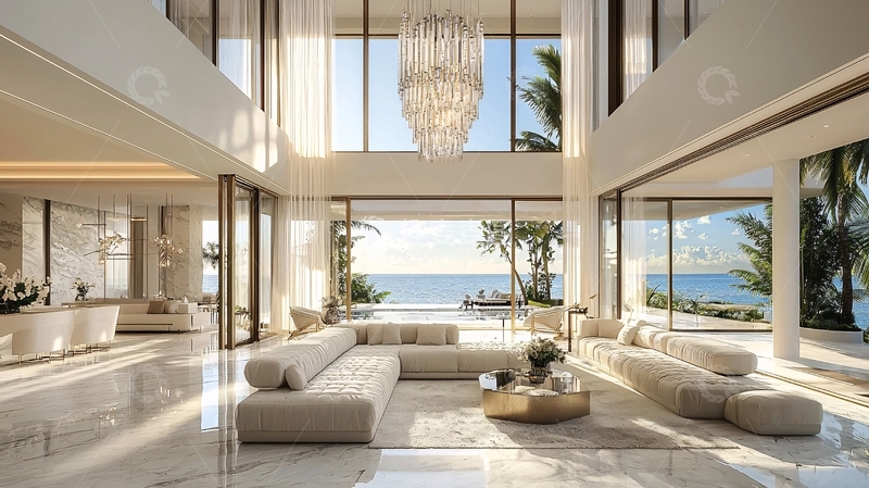 高清大图下载【趣麦麦图】海景别墅客厅