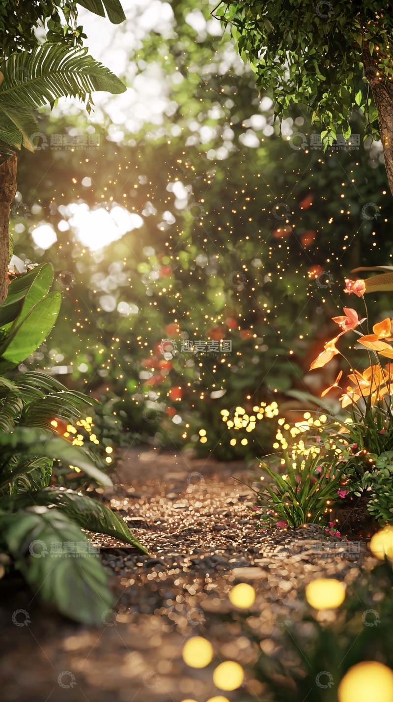 高清大图下载【趣麦麦图】阳光森林小路