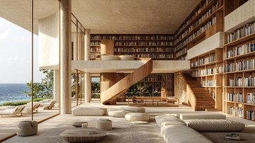 海边别墅极简风客厅