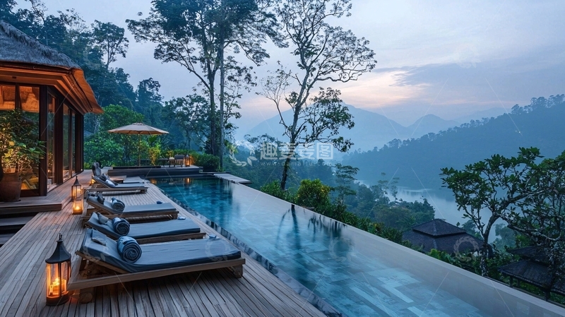 高清大图下载【趣麦麦图】山顶无边泳池别墅