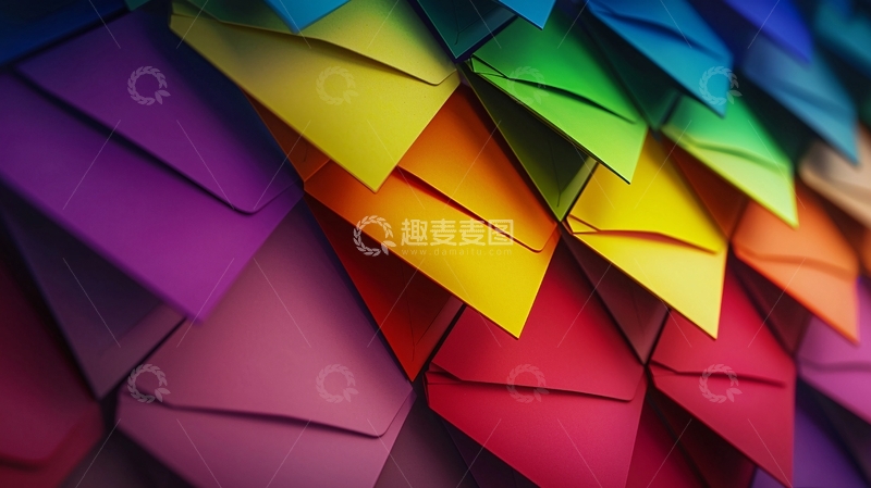 高清大图下载【趣麦麦图】彩色信封堆叠