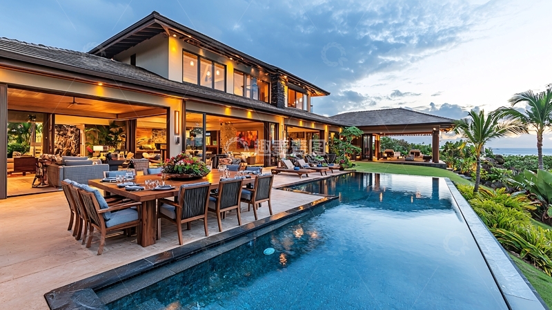 高清大图下载【趣麦麦图】高端别墅夜景