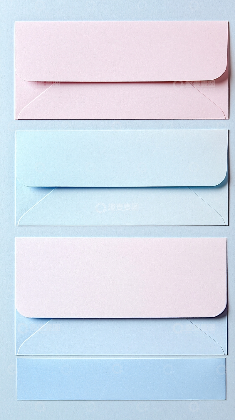 高清大图下载【趣麦麦图】粉色蓝色信封素材