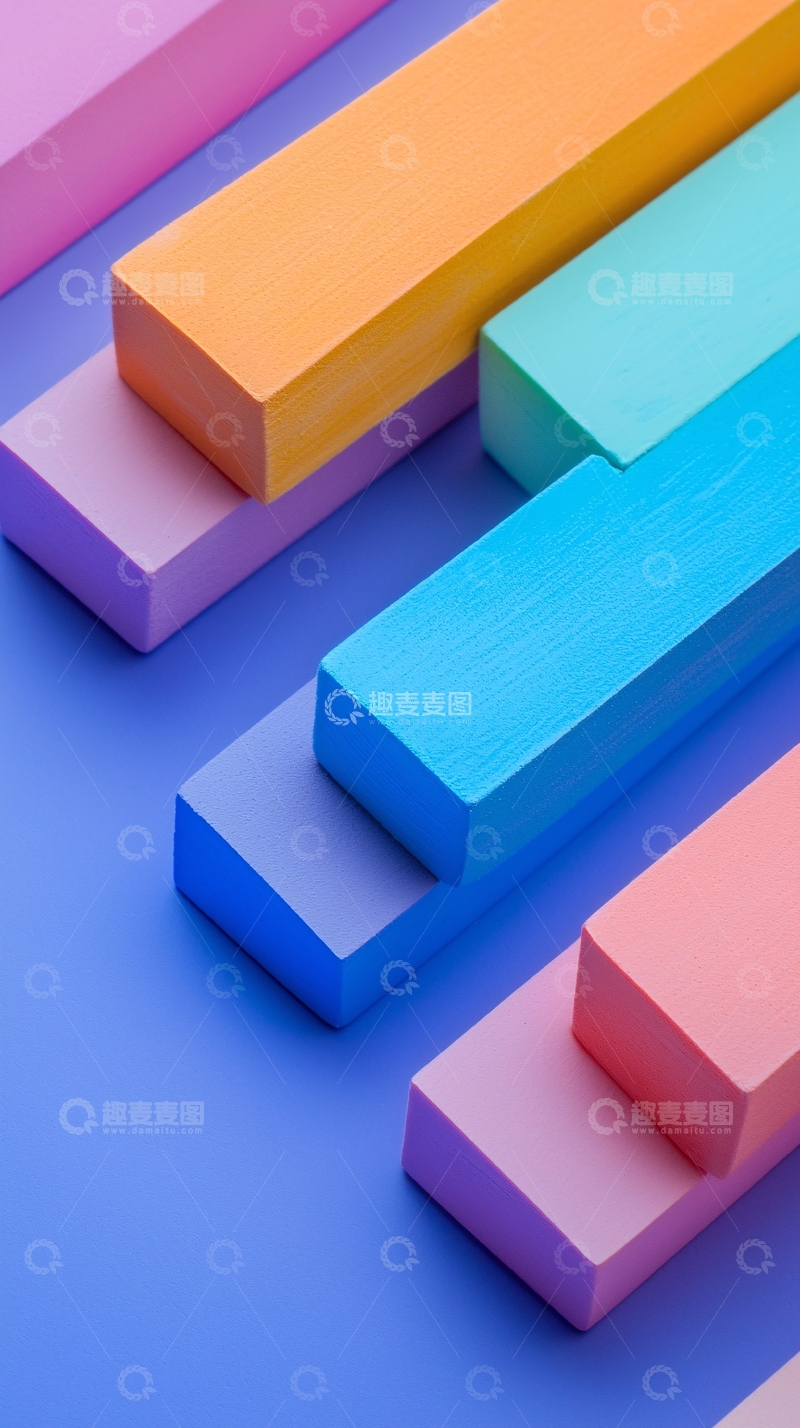 高清大图下载【趣麦麦图】彩色长方体堆叠