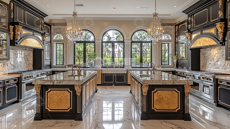 高清大图下载【趣麦麦图】豪华大厨房室内设计