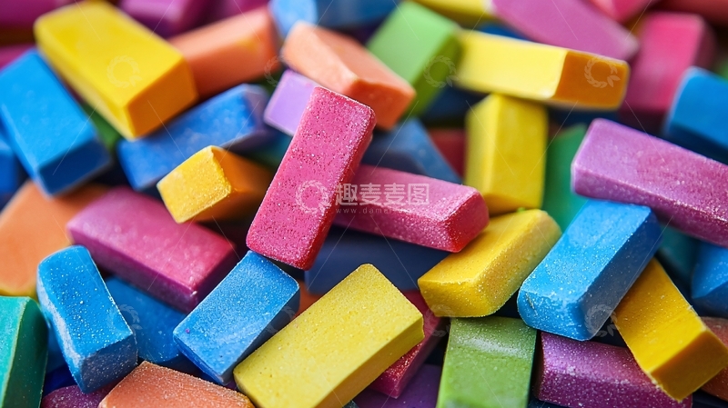 高清大图下载【趣麦麦图】彩色橡皮擦堆积