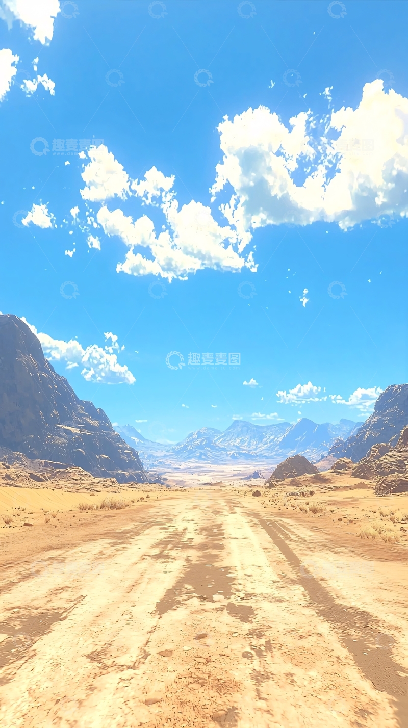 高清大图下载【趣麦麦图】沙漠公路