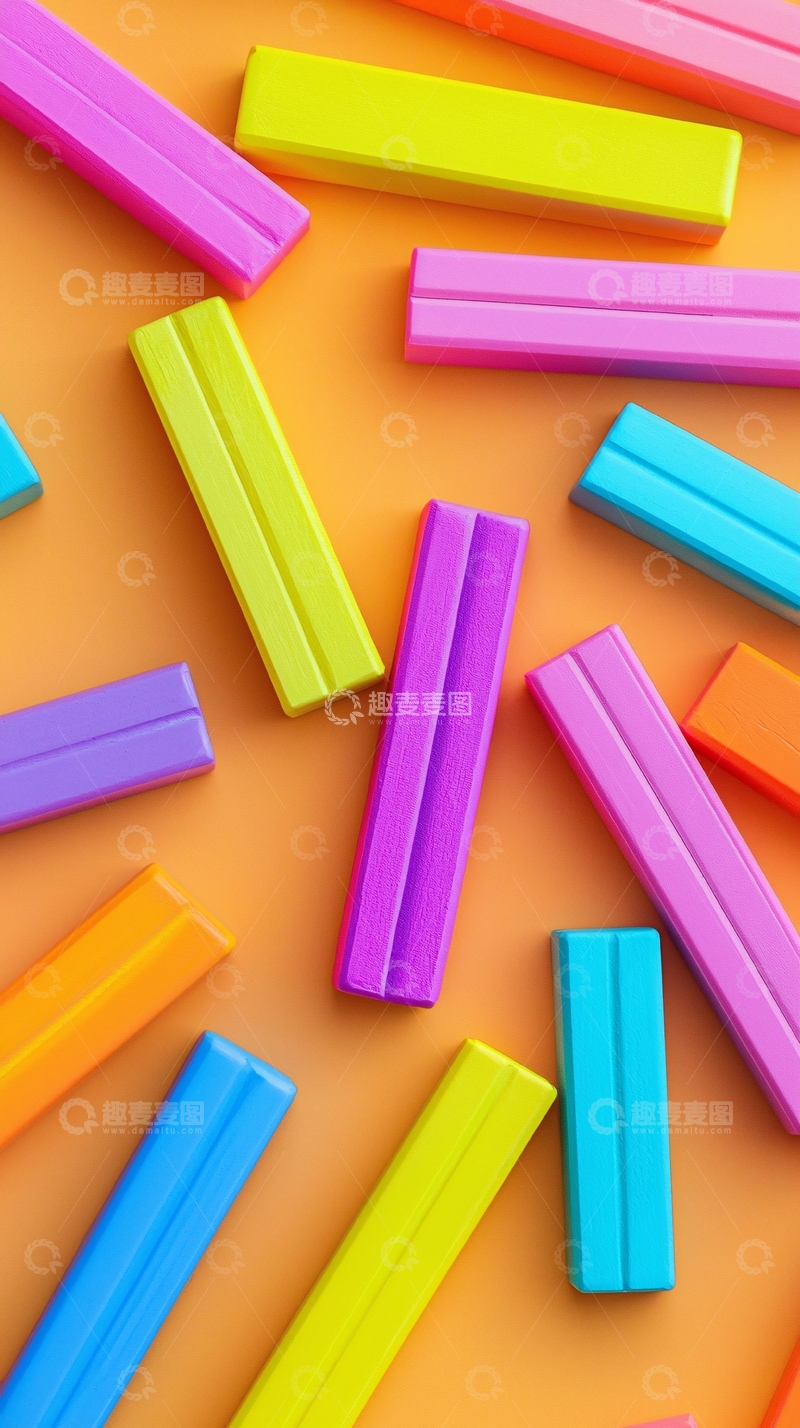 高清大图下载【趣麦麦图】彩色长方体积木