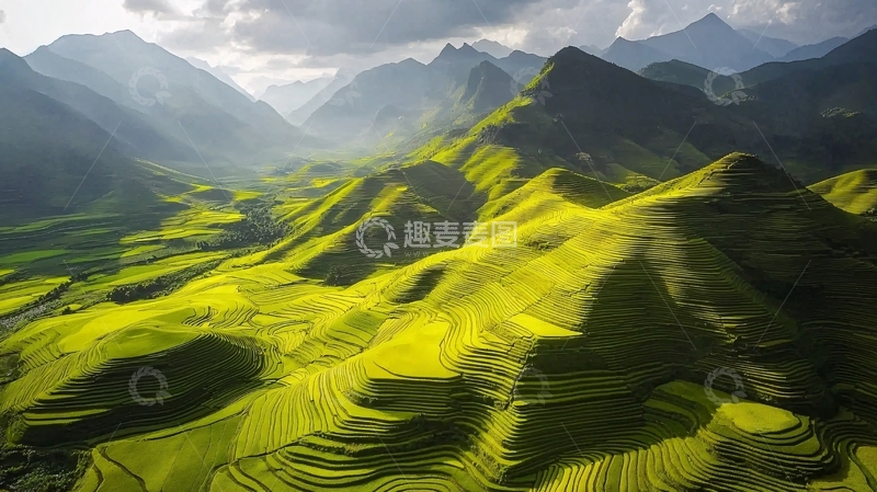 高清大图下载【趣麦麦图】梯田