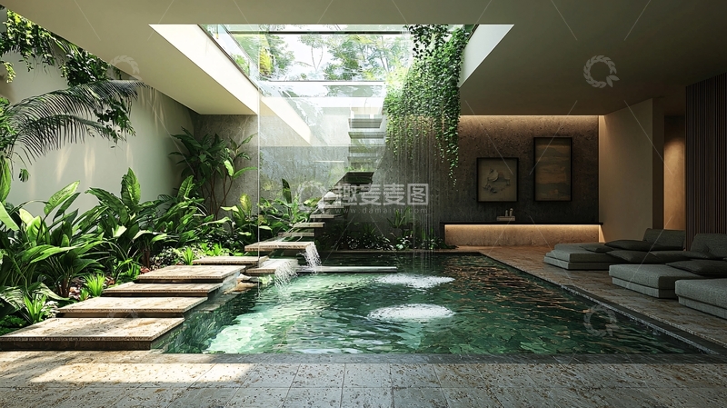 高清大图下载【趣麦麦图】室内泳池与自然光