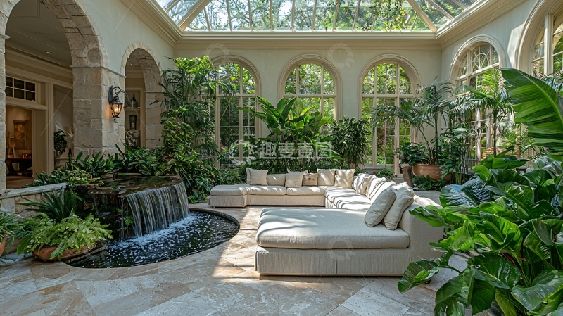 高清大图下载【趣麦麦图】室内花园休闲区