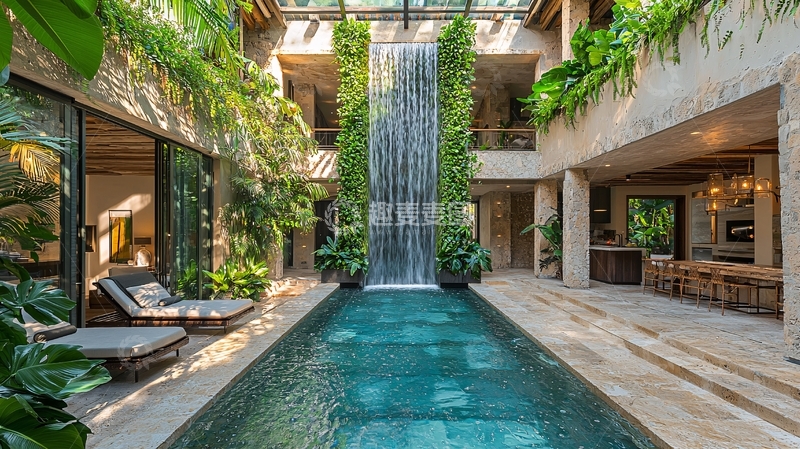 高清大图下载【趣麦麦图】豪华室内游泳池景观