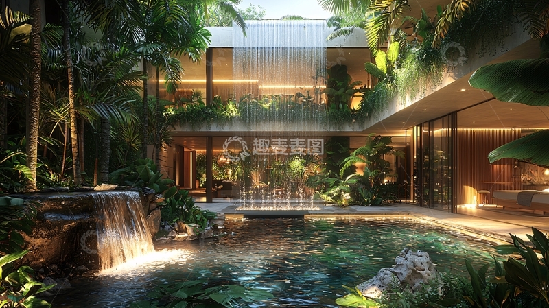 高清大图下载【趣麦麦图】热带雨林风格庭院别墅