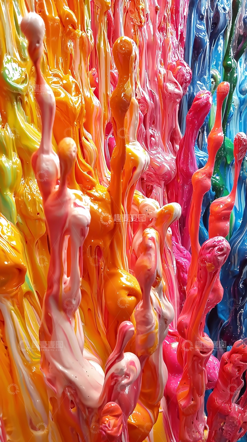 高清大图下载【趣麦麦图】彩色熔融颜料