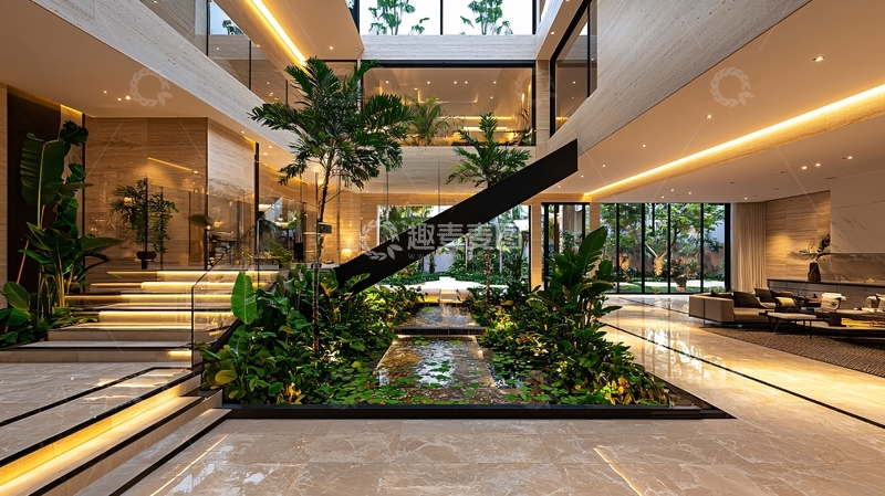 高清大图下载【趣麦麦图】豪华室内庭院