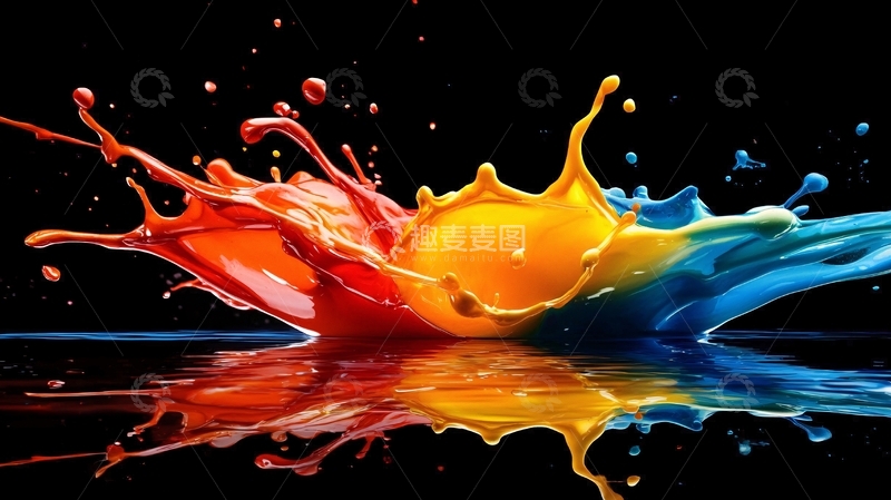 高清大图下载【趣麦麦图】彩色颜料飞溅