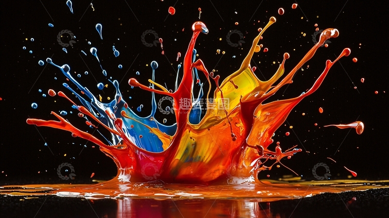 高清大图下载【趣麦麦图】彩色颜料飞溅