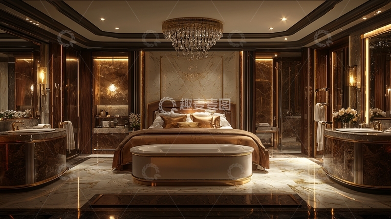 高清大图下载【趣麦麦图】豪华卧室带浴室