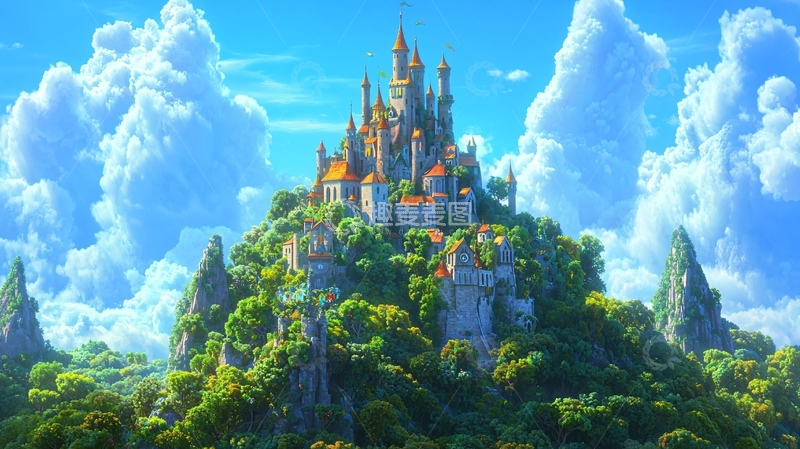 高清大图下载【趣麦麦图】山顶上的童话城堡