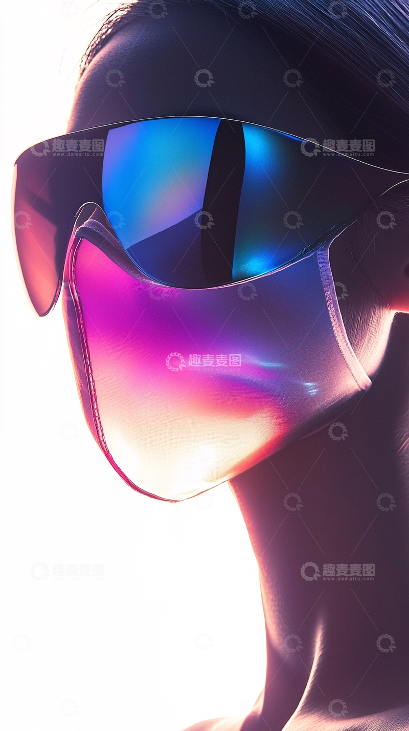 高清大图下载【趣麦麦图】未来感口罩眼镜