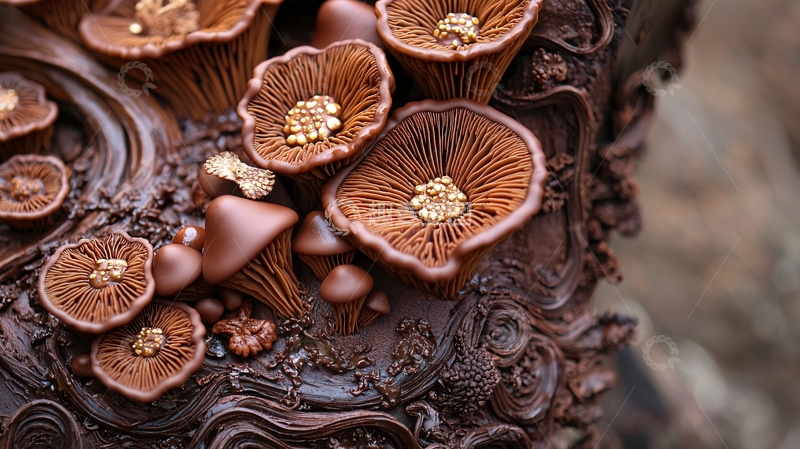高清大图下载【趣麦麦图】巧克力蘑菇雕塑