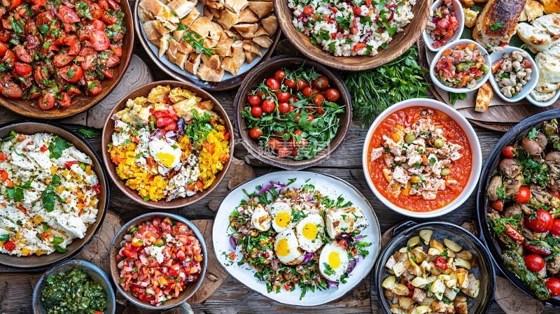 高清大图下载【趣麦麦图】丰盛的各种美食大餐