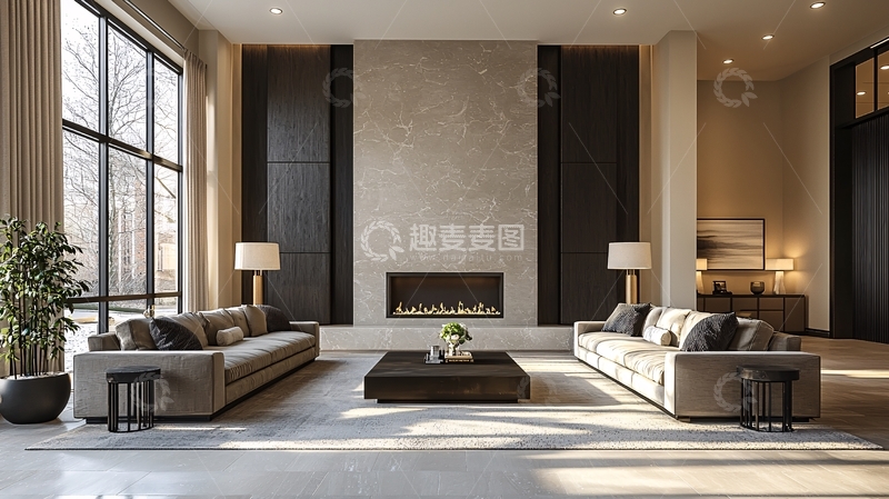 高清大图下载【趣麦麦图】现代简约客厅