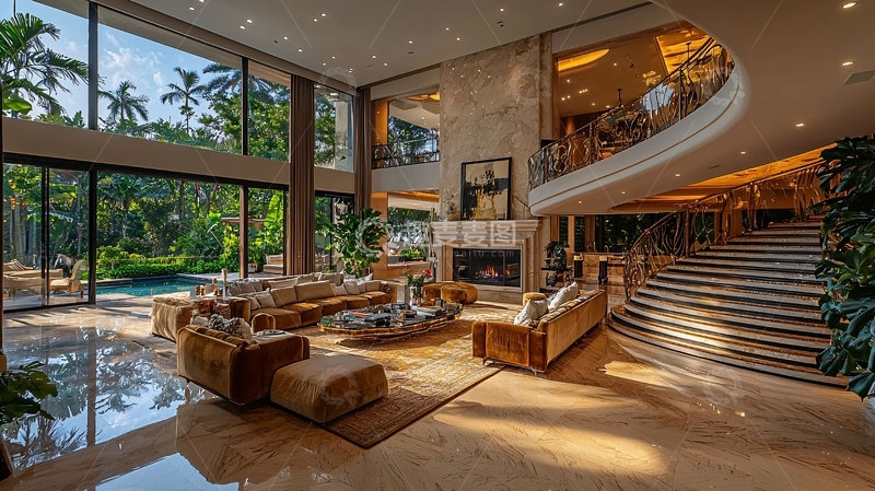 高清大图下载【趣麦麦图】豪华别墅室内景观