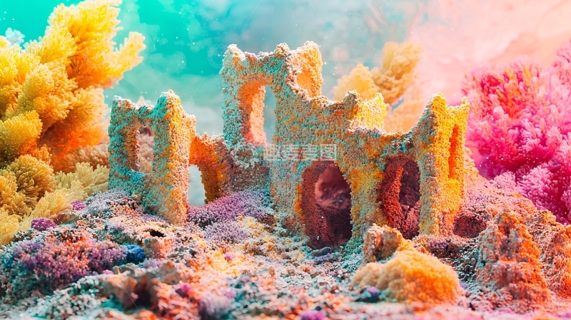 高清大图下载【趣麦麦图】海底珊瑚城堡