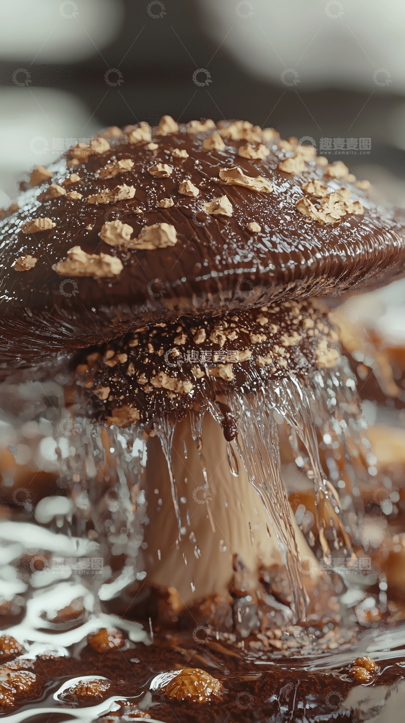 高清大图下载【趣麦麦图】棕色雨后蘑菇特写