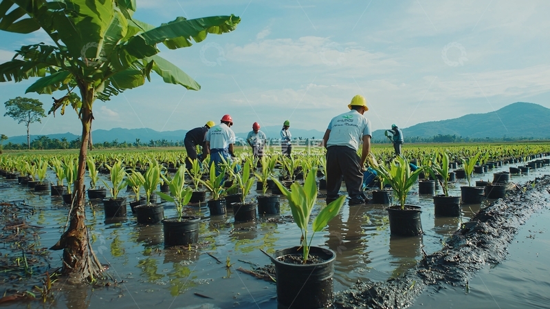 高清大图下载【趣麦麦图】棕榈油种植园工人