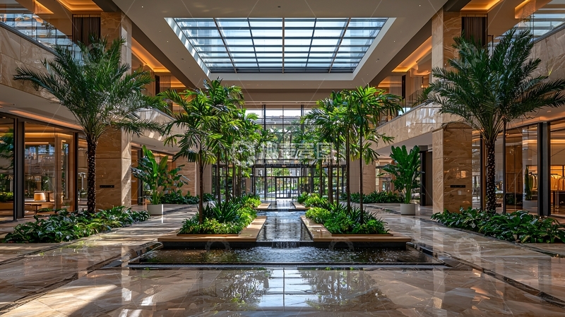 高清大图下载【趣麦麦图】高端酒店大堂室内景观