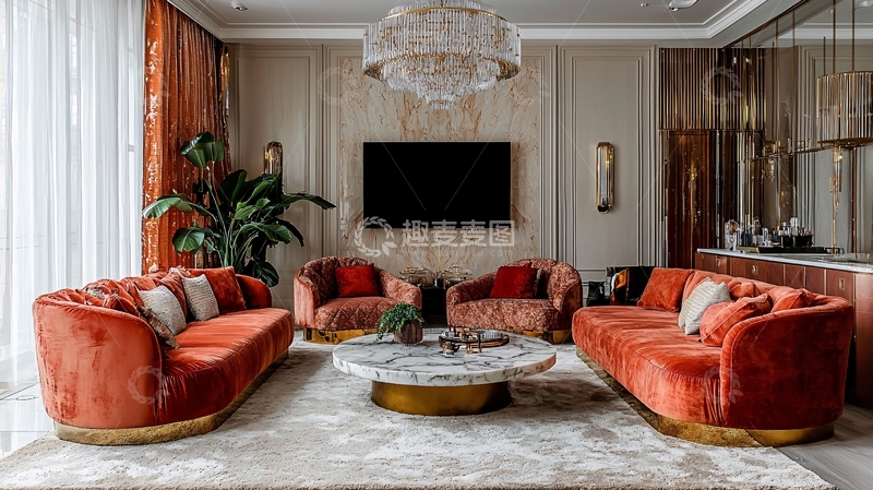高清大图下载【趣麦麦图】豪华客厅